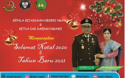 KEPALA KEJAKSAAN NEGERI NGAWI DAN KETUA IAD DAERAH NGAWI MENGUCAPKAN SELAMAT NATAL 2020 DAN TAHUN BARU 2020