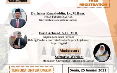 WEBINER FAKULTAS SYARIAH UNIVERSITAS DARUSSALAM GONTOR DENGAN TEMA “PERAN FIQH JINAYAH DALAM PENERAPAN HUKUM PIDANA DI INDONESIA”