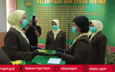 SERAH TERIMA DAN PELANTIKAN KETUA IKATAN ADHYAKSA DHARMAKARINI DAERAH NGAWI