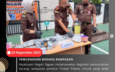 PEMUSNAHAN BARANG RAMPASAN PERKARA TINDAK PIDANA UMUM KEJAKSAAN NEGERI NGAWI YANG MEMPUNYAI KEKUATAN HUKUM TETAP (INKRACHT)