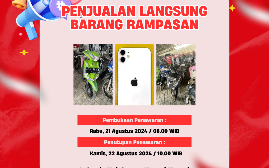 Pengumuman Penjualan Langsung Barang Rampasan