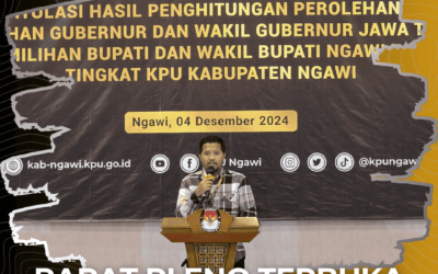 Rapat Pleno Terbuka Rekapitulasi Hasil Penghitungan Perolehan Suara Pemilihan Gubernur dan Wakil Gubernur Jawa Timur